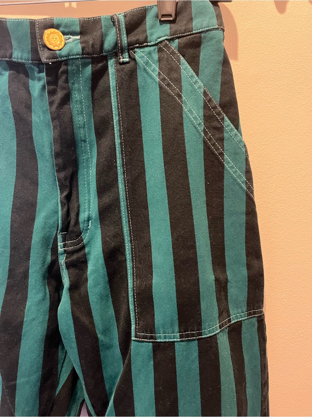 Big Bud Press Teal & Black Striped Work Pants - Picture 3 of 6